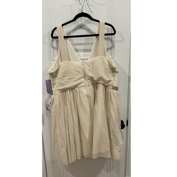 NWT 24W Gorgeous Sparkly Champagne Dress Formal Cocktail Dress NYE Beaded - Picture 2 of 9
